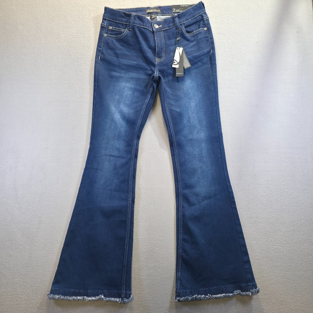 Derek Heart Women's Low Rise Flare Denim Blue Jeans Size 7 NWT